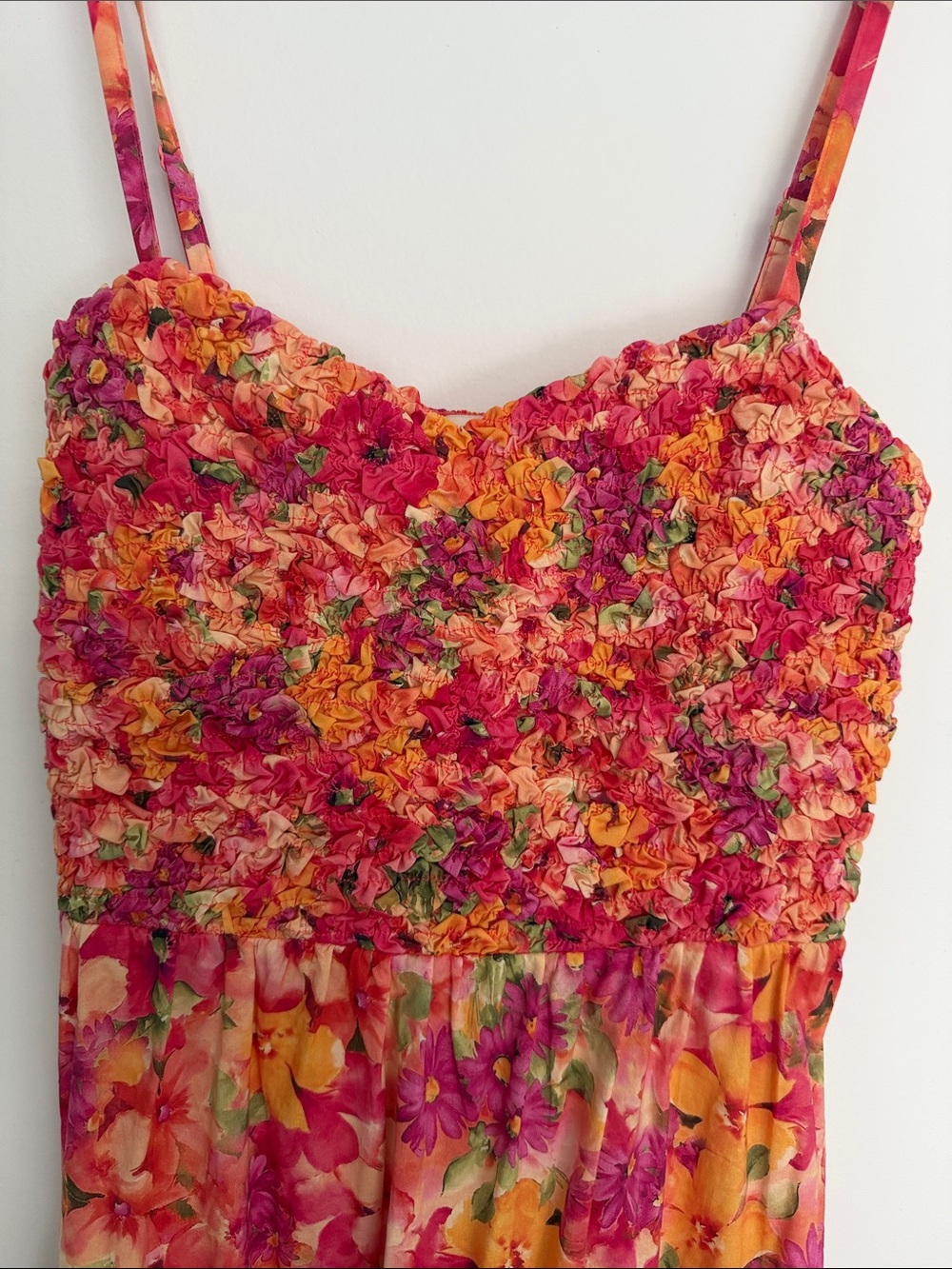 Floral Smocked Maxi Dress by Skies are Blue - Pink/Orange - Picture 2 of 5
